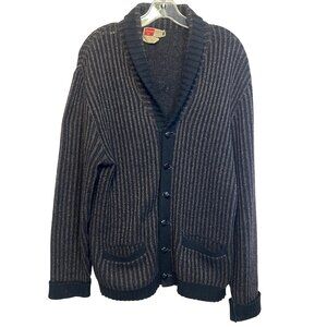 Vintage Milwaukee Men Large Knit Cardigan Sweater 60's 70's Wool Blend Y2K